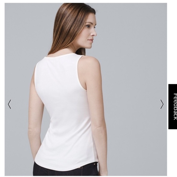White House Black Market White Lace-Up Sleeveless Top Size Medium - Picture 2 of 6